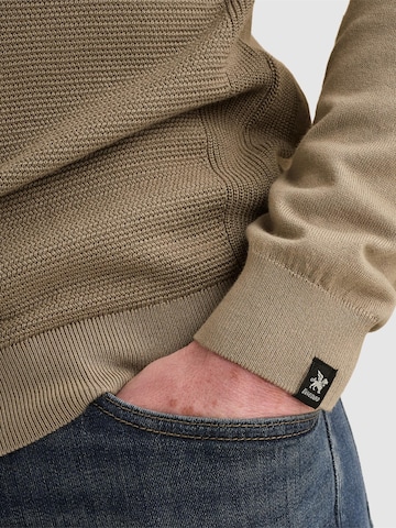 VANGUARD Neulepaita 'Pullover in cotton/modal with mockneck' värissä valkoinen