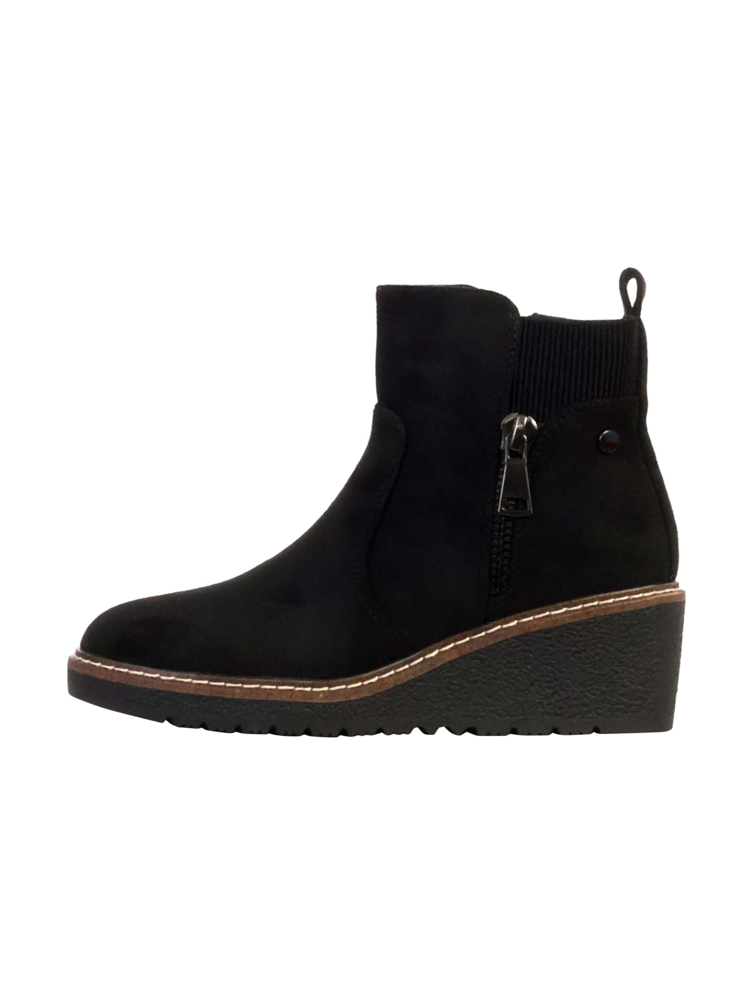 Super Mode Enkellaarsje 'Komplette Stiefelette mit Reißverschluss' in Zwart: voorkant