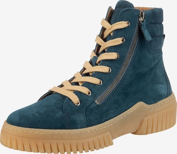 GABOR Lace-Up Ankle Boots in Blue: front