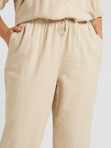 ONLY Carmakoma Loose fit Trousers 'CARCARO' in Beige