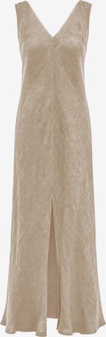 Abito 'Maxi Linen Dress with V Neck' di Haris Cotton in beige: frontale