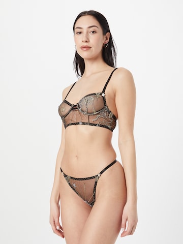 Nasty Gal - Soutien Bustier Conjuntos de lingerie em preto: frente