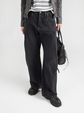 Wide leg Pantaloni cu cute 'Contor' de la G-STAR pe albastru: față