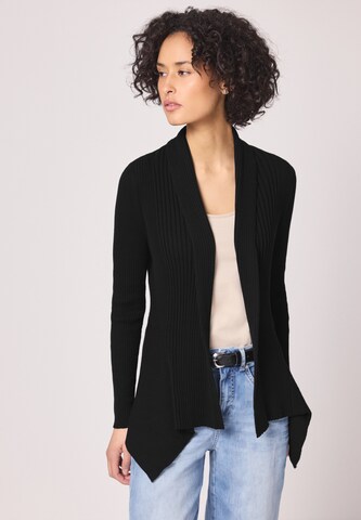 STREET ONE Knit Cardigan in Black: front