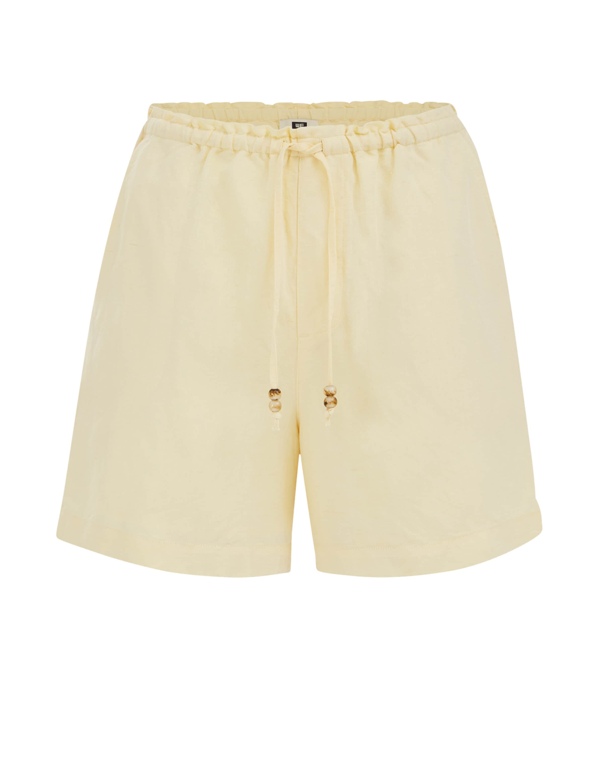 WE Fashion Ohlapna forma Hlače | rumena barva: sprednja stran