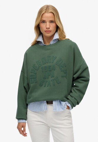 Superdry Sweatshirt 'Athletic Essentials' in Groen: voorkant