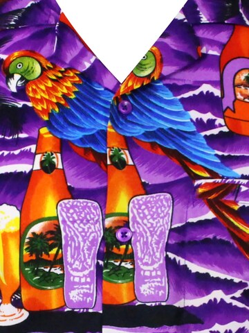 King Kameha Shirt 'Parrot Beer' in Purple