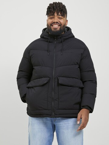 JACK & JONES Winter Jacket in Black: front