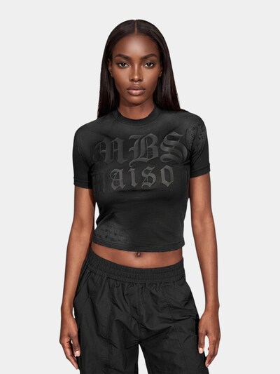 Made By Society Shirt 'Tricou SINGULARITY - T27361' in XS in schwarz, Produktansicht