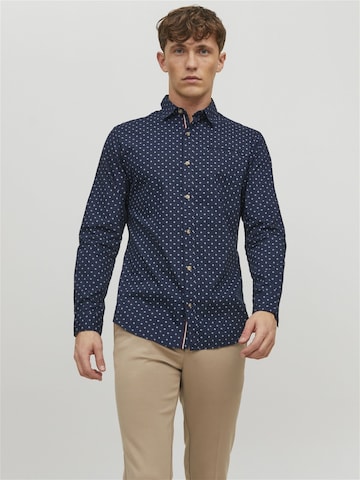 JACK & JONES Slim Fit Hemd 'JJETrekota' in Blau: Vorderseite