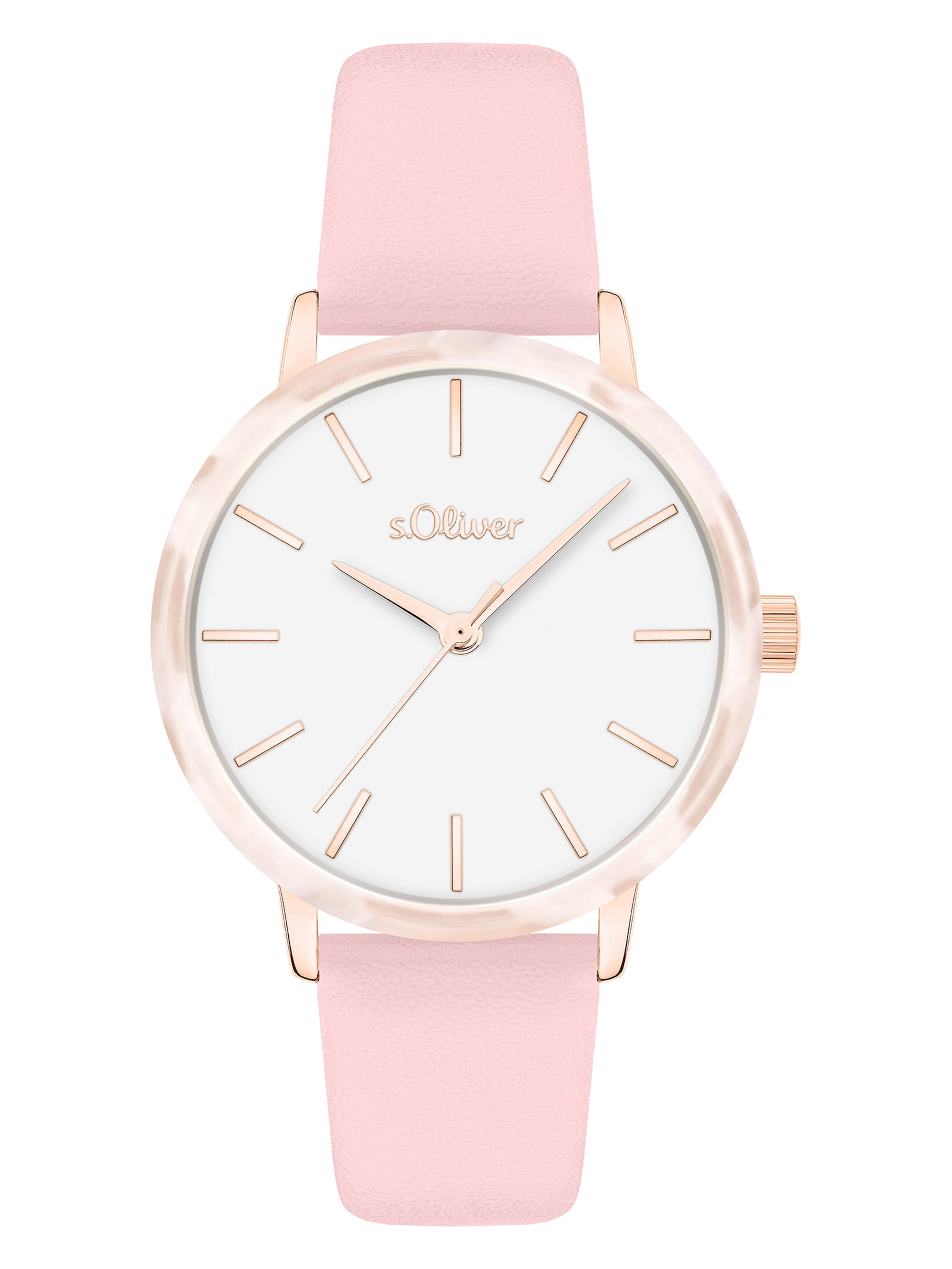 Montre à affichage analogique s.Oliver en rose : devant
