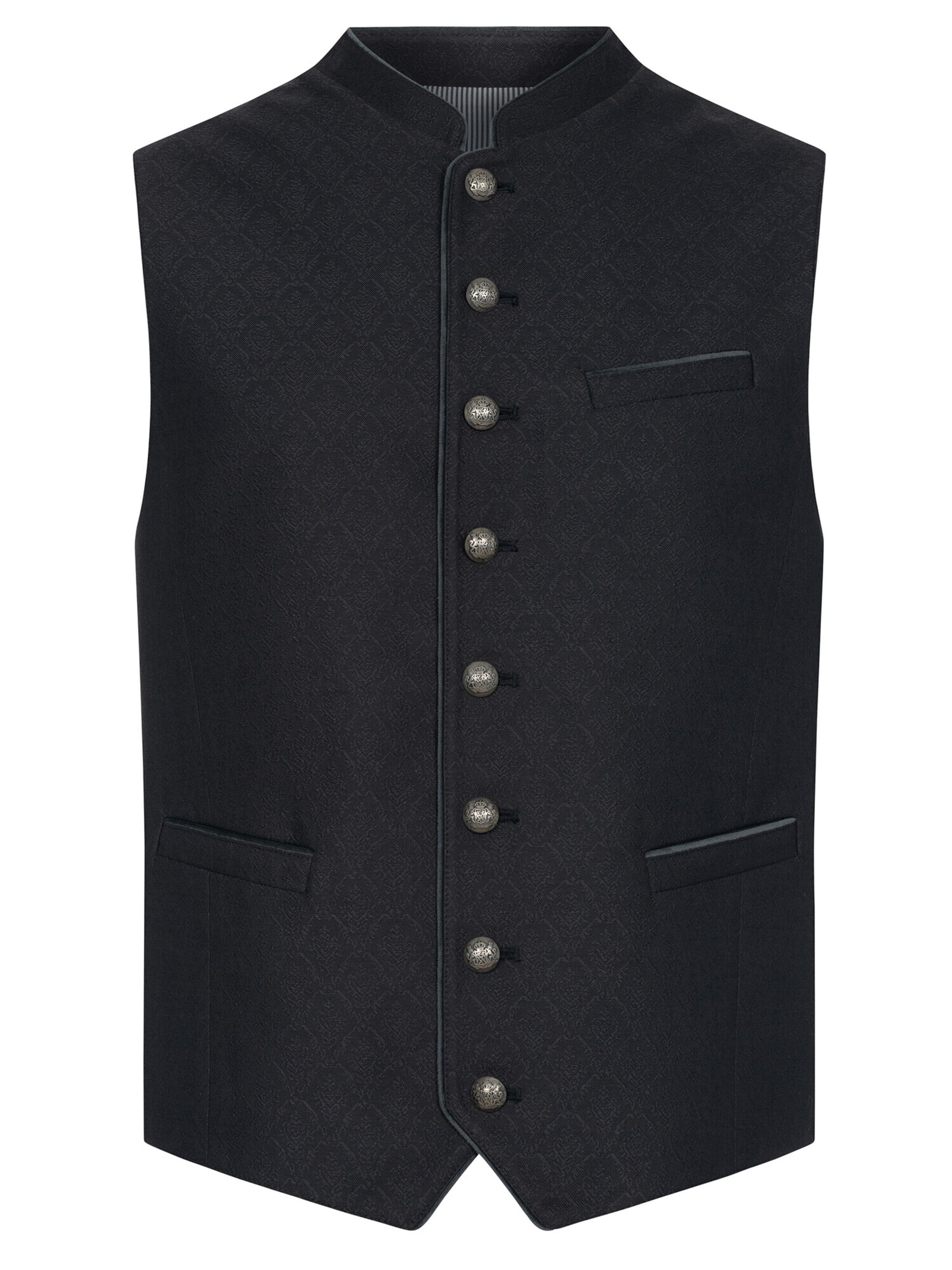 Trachtenhof Nübler Vest 'Trachtengilet Kurt' in Black: front