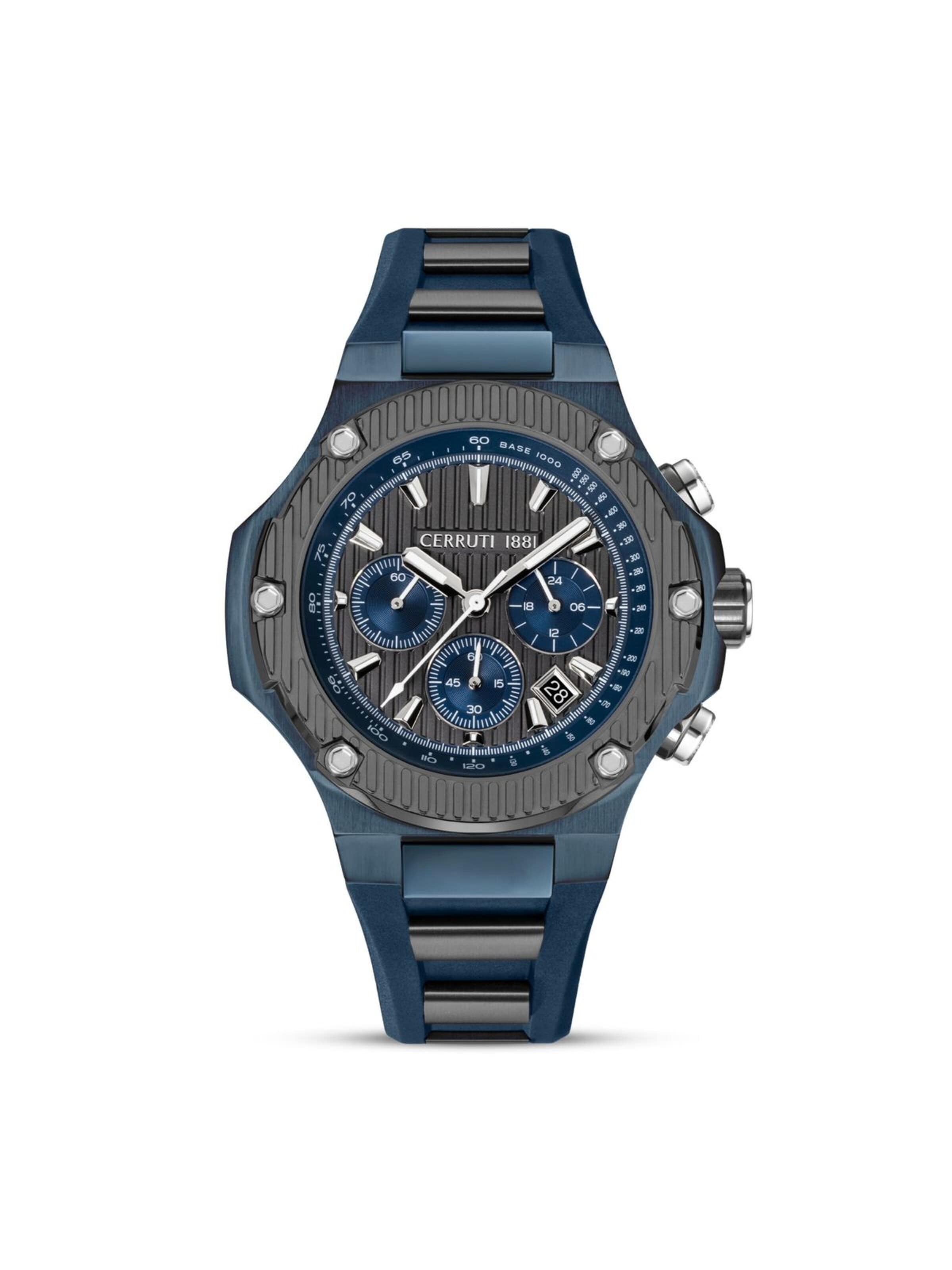 Montre à affichage analogique 'Lucardo' CERRUTI 1881 en bleu : devant