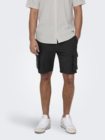 Only & Sons Regular Shorts 'Sinus' in Schwarz: predná strana