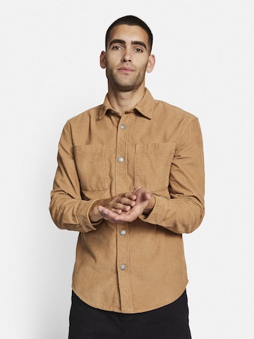 Redefined Rebel Regular fit Button Up Shirt 'Moses' in Brown: front
