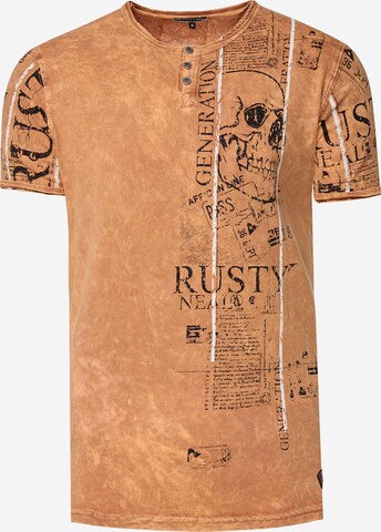 Rusty Neal Shirt in Bruin: voorkant