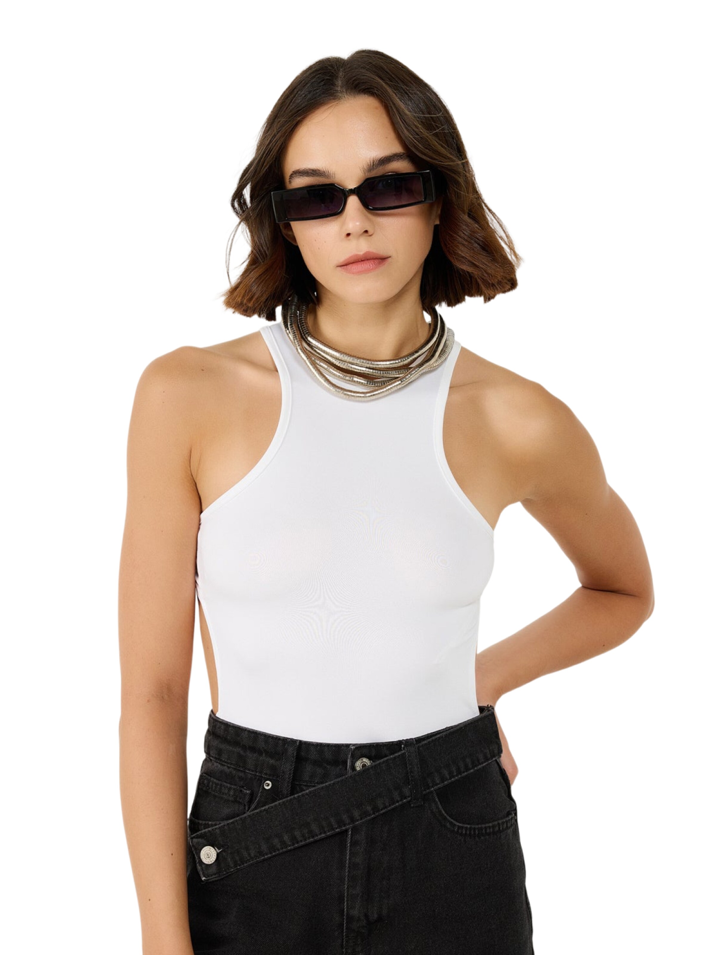 No Matter What Bodysuit in Weiß: Vorderseite