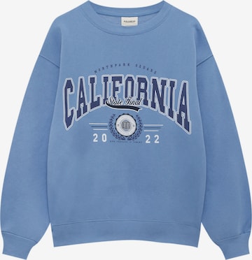 Pull&Bear Sweatshirt in Blauw: voorkant