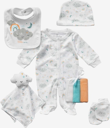 Rock a Bye Baby Boutique - Conjunto 'Wolken' en blanco: frente