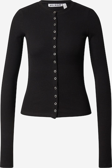 WEEKDAY Neuletakki värissä musta, Tuotenäkymä