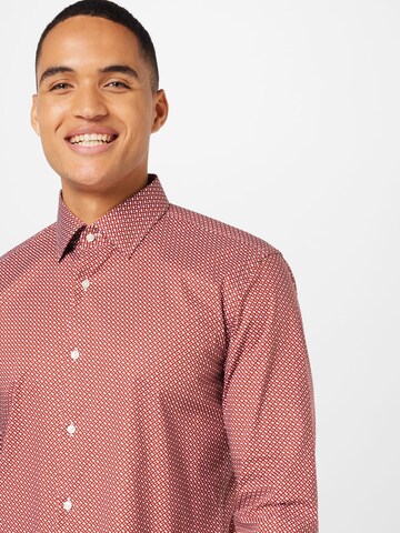 BOSS Slim fit Button Up Shirt 'HANK' in Red