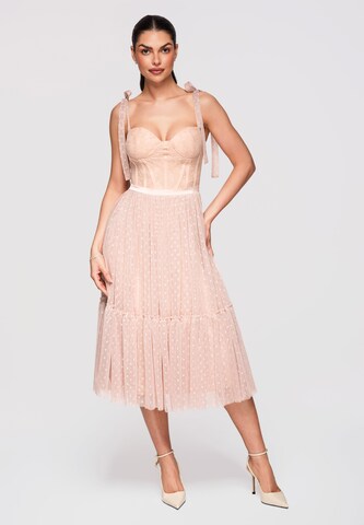 Ombre Abendkleid in Beige: Vorderseite