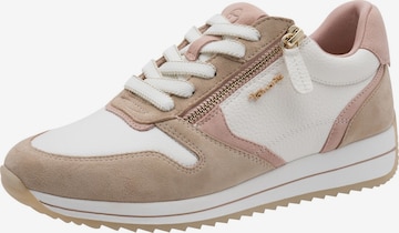 Baskets basses Tamaris en beige : devant
