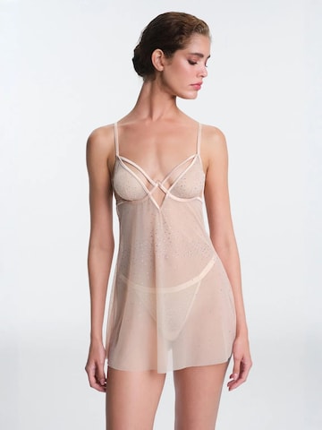 Penti Negližé 'PENTI Sandy Babydoll mit Stein-Detail, ungepolstert, bügellos' – béžová: přední strana
