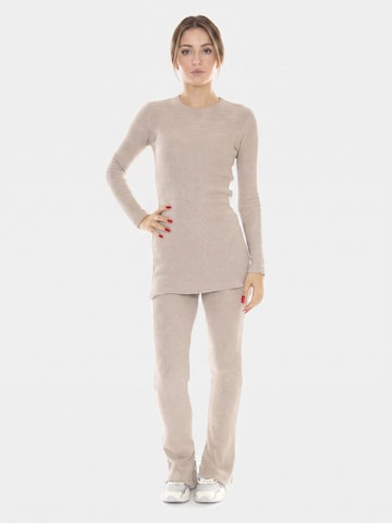 Pullover 'Taupe Kara Knitted Pants' di Thinking MU in beige: frontale