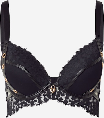 juoda Hunkemöller Marškinėliai Liemenėlė 'Desire': priekis