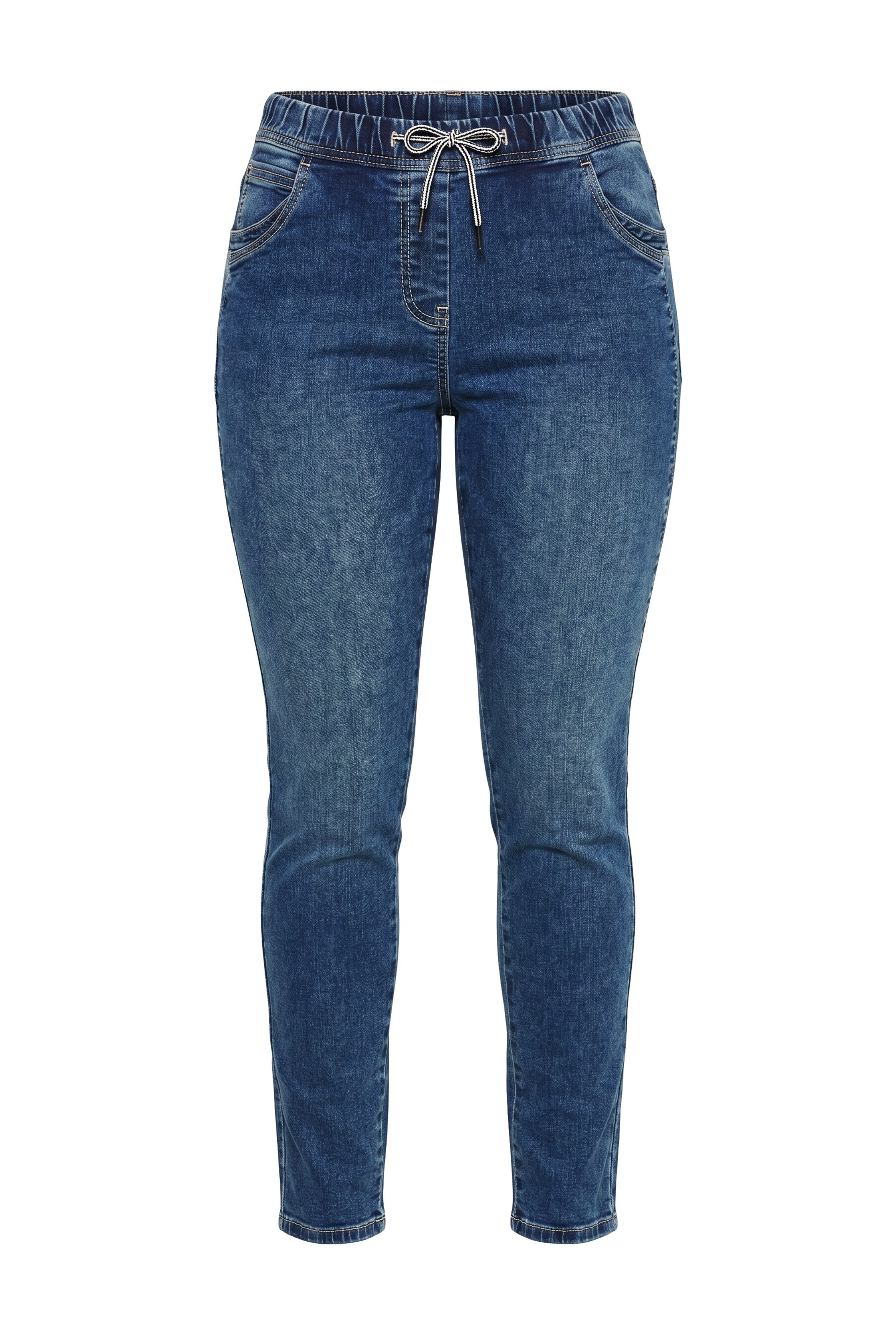 Ulla Popken Skinny Jeggings in Blauw: voorkant