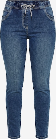 Ulla Popken Skinny Jeggings in Blauw: voorkant