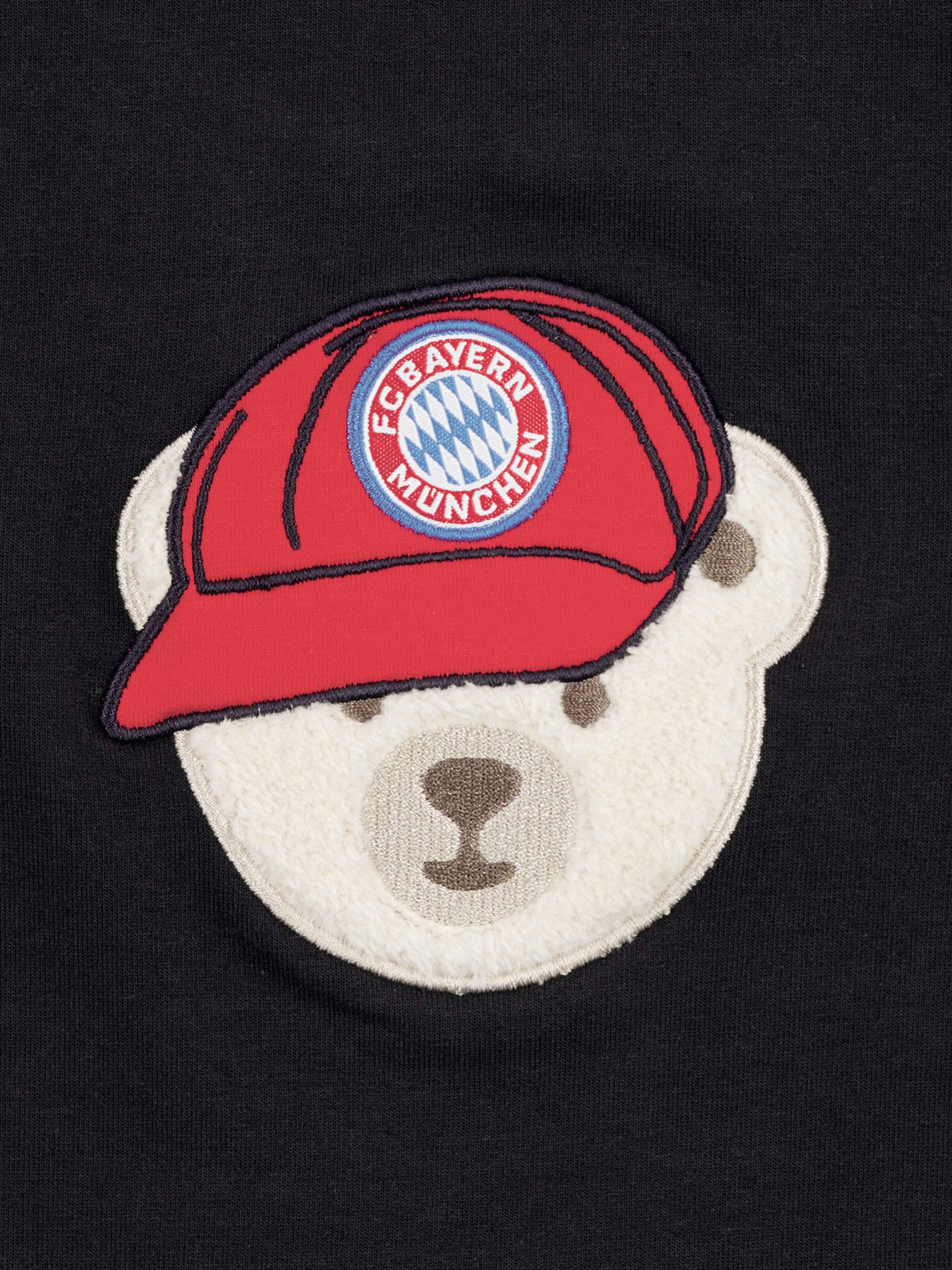 FC BAYERN MÜNCHEN Athletic Zip-Up Hoodie 'Fc Bayern X Steiff' in Black