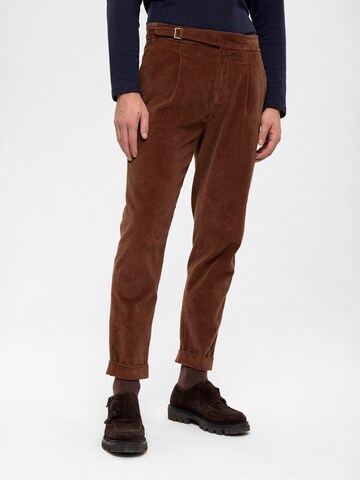 Regular Pantalon à pince Antioch en marron