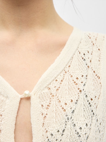 OBJECT Knitted Vest 'OBJKITTY' in Beige