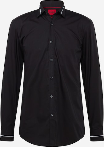 HUGO Red - Slim Fit Camisa 'Kenan' em preto: frente