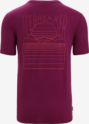 purpurinė ICEBREAKER Sportiniai marškinėliai 'Tech Lite II Mountain Sunset'