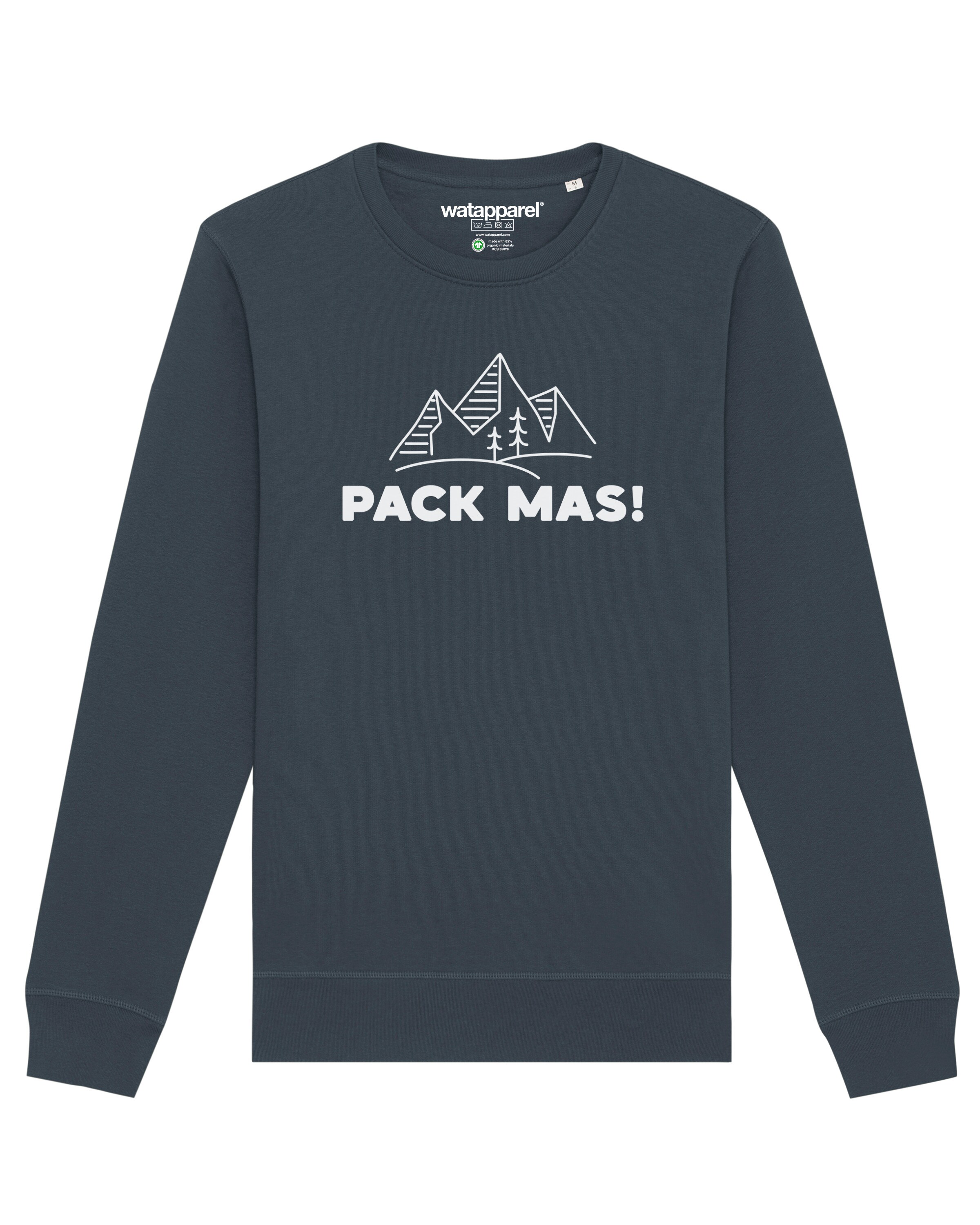 Felpa ' Pack mas! ' di Watapparel in grigio: frontale