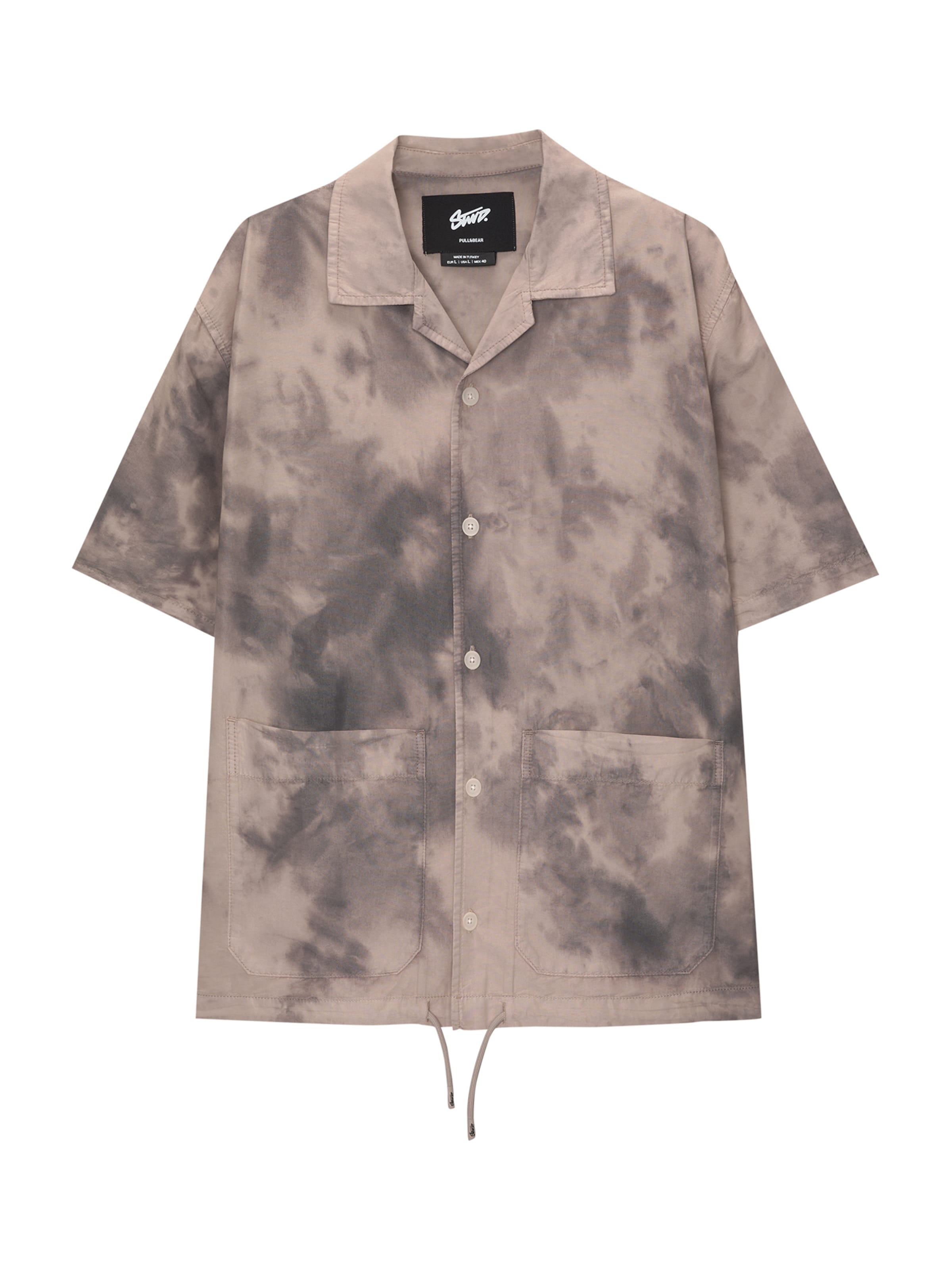 Pull&Bear Comfort Fit Hemd in Beige: Vorderseite