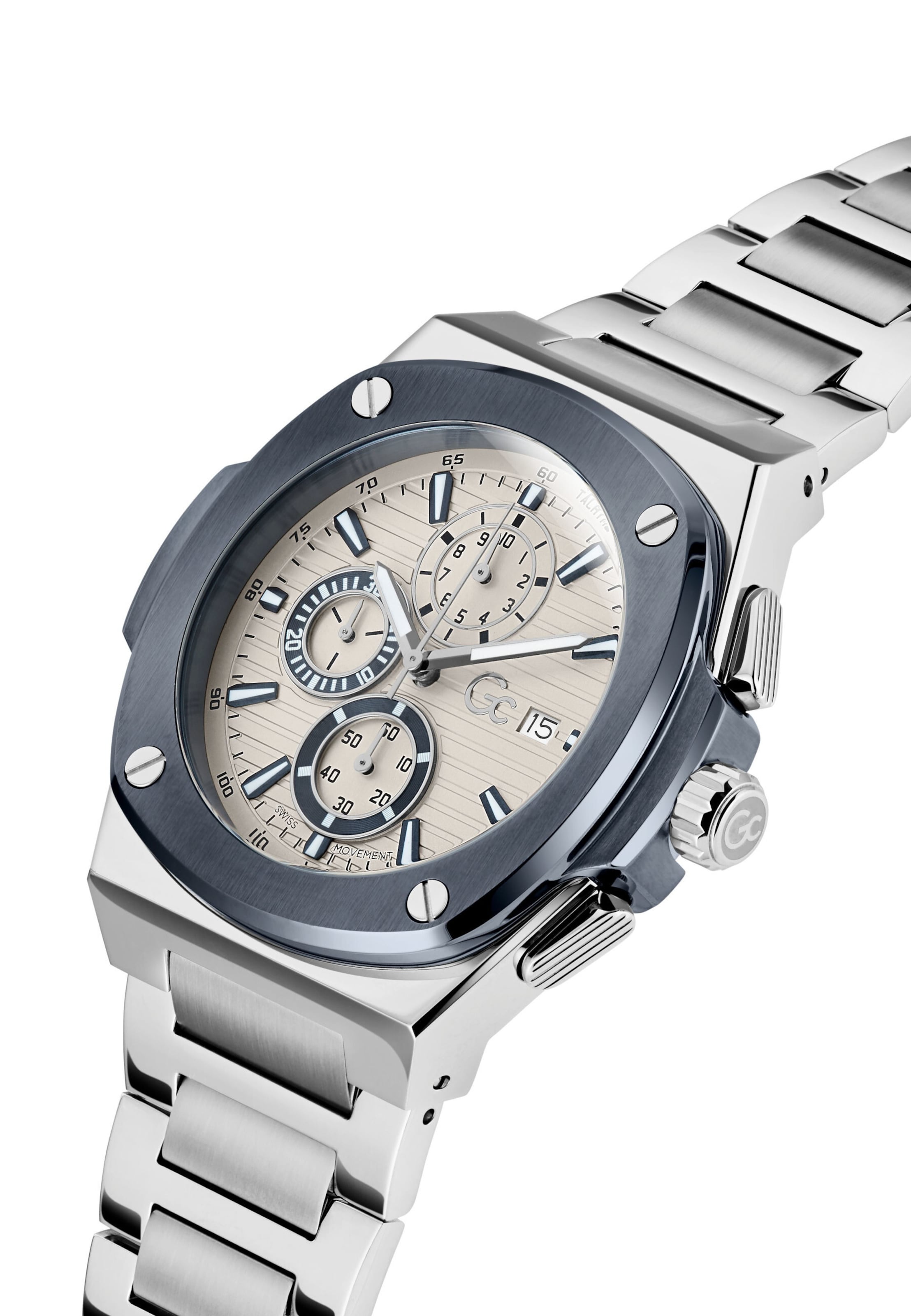 Gc Analog Watch 'Coussin' in Silver