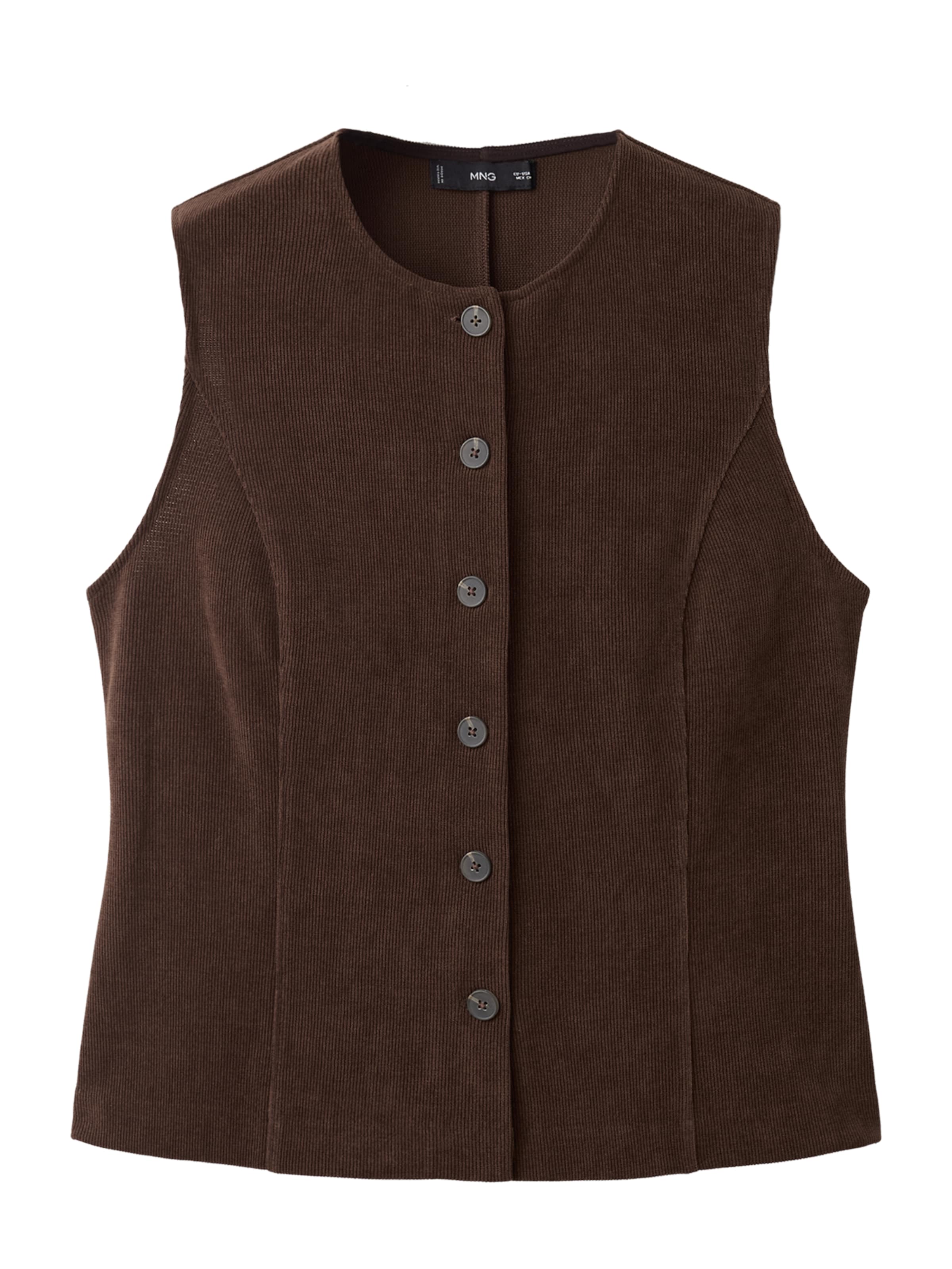 MANGO Suit vest 'CHELO' in Brown: front