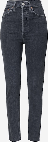 RE/DONE Slimfit Jeans '90S ULTRA HIGH RISE SKINNY' in Zwart: voorkant