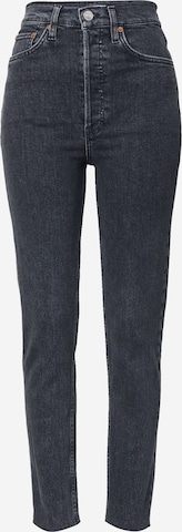 RE/DONE Slimfit Farmer '90S ULTRA HIGH RISE SKINNY' - fekete: elől