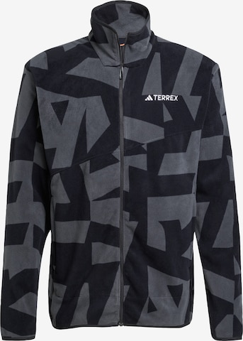 Giacca di pile funzionale 'Multi Printed Full-Zip Fleece' di ADIDAS TERREX in nero: frontale