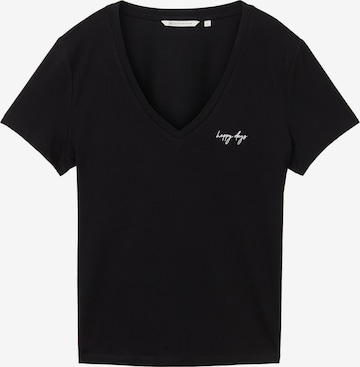 TOM TAILOR DENIMMajica - crna boja: prednji dio