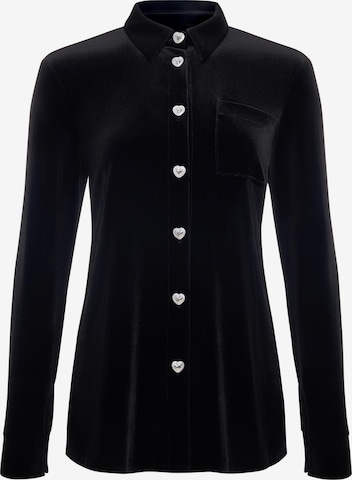 Chemisier 'Velvet Shirt' Serena Silueta en noir : devant