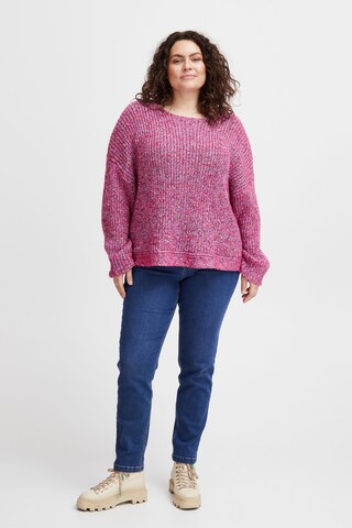 Fransa Curve Sweater 'Spotta' in Purple