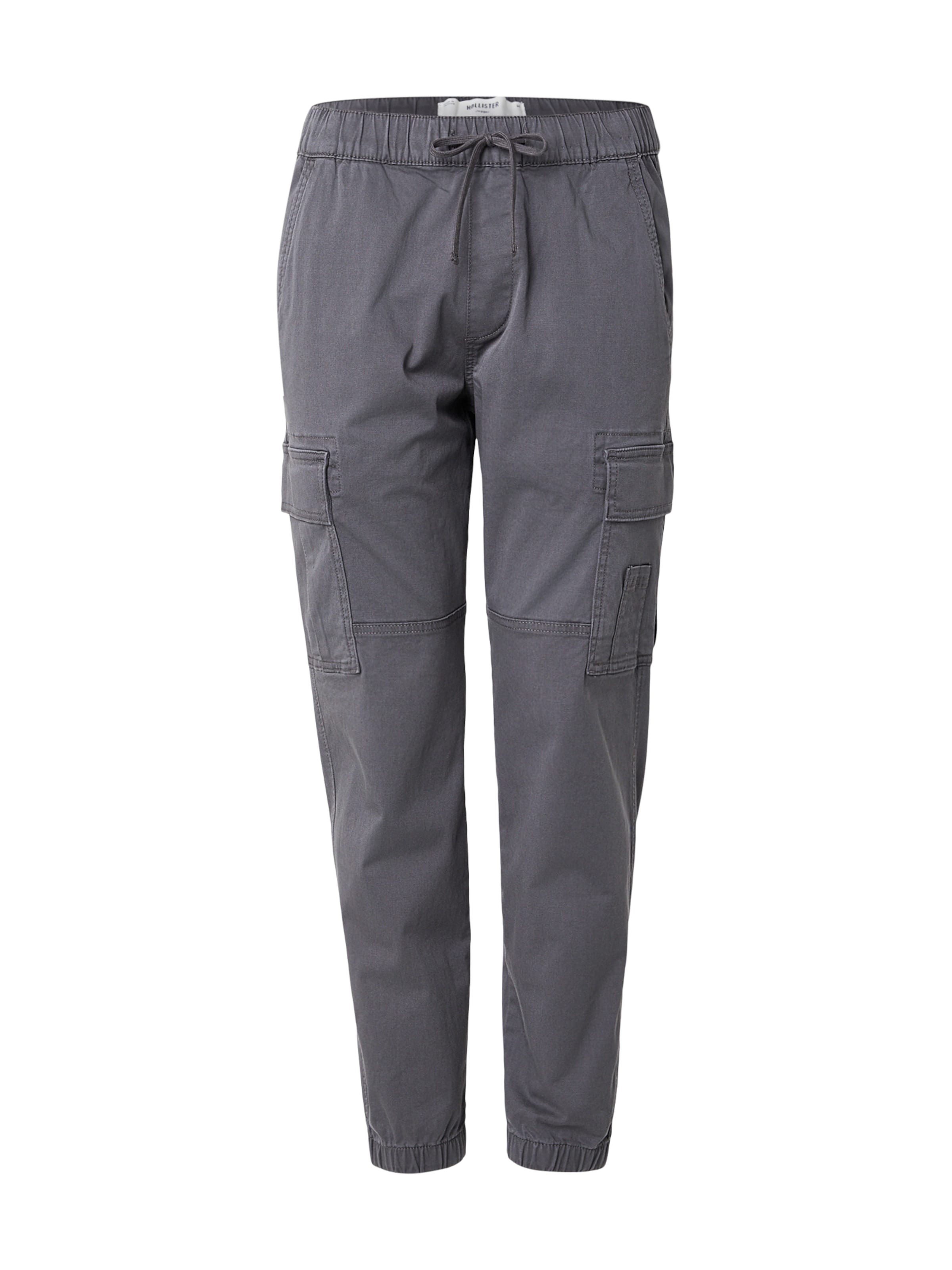 HOLLISTER Tapered Cargobroek in Grijs: voorkant