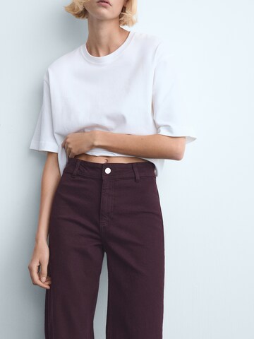 MANGO Široke hlačnice Kavbojke 'CATHERIN' | rdeča barva