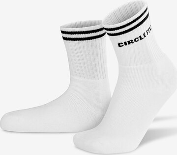 Circle Five Socks in White: front
